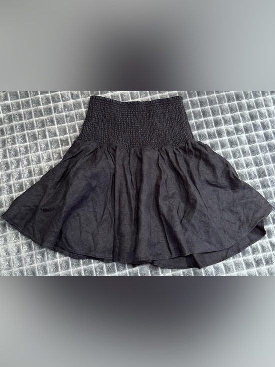 J. Crew Dresses & Skirts - ❤️ J Crew XS 100% Linen Black Smocked Waist Flared Skirt Fully Classic Lined (B7